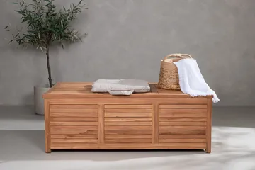 Trento hyndeboks 130 cm udendørs - Natur - Havemøbler - Pudeopbevaring & havemøbelovertræk - Hyndeboks
