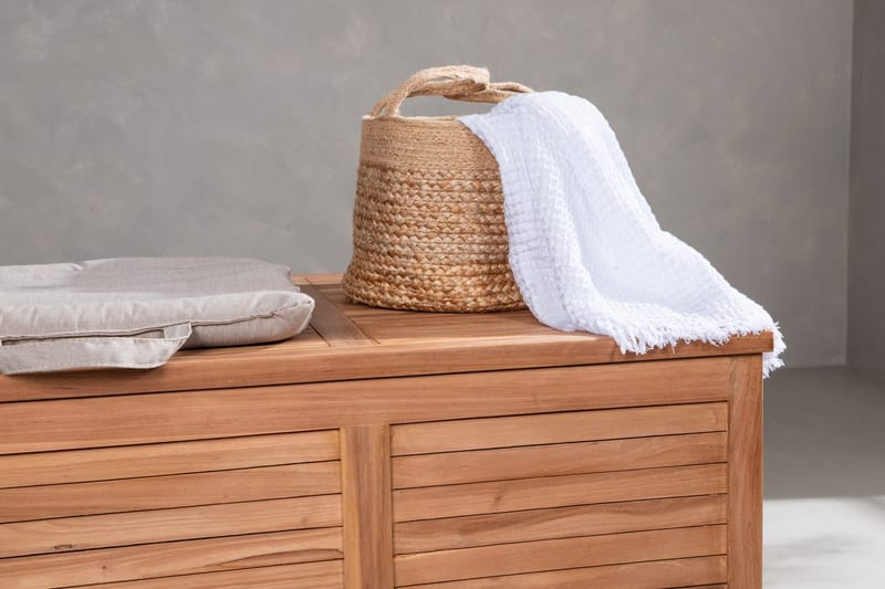 Trento hyndeboks 130 cm udendørs - Natur - Havemøbler - Pudeopbevaring & havemøbelovertræk - Hyndeboks