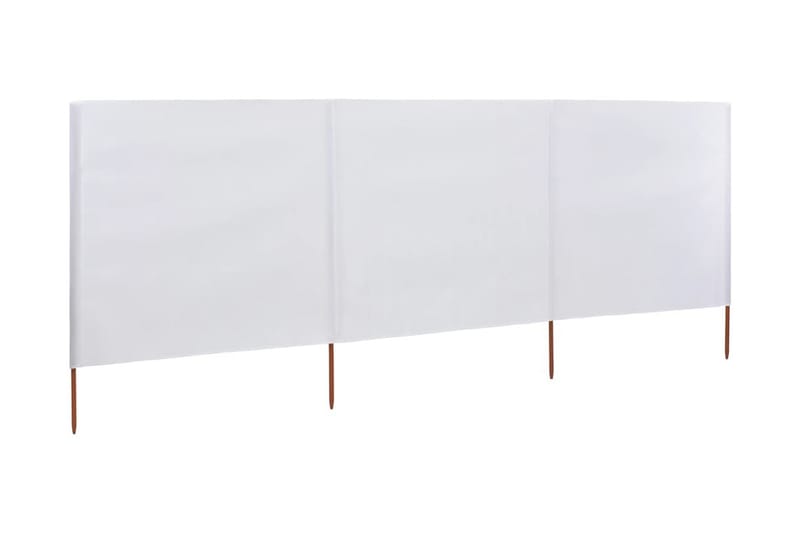 3-Panels Læsejl Stof 400 X 120 Cm Hvid - Hvid - Havemøbler - Solafskærmning - Afskærmning & vindsejl