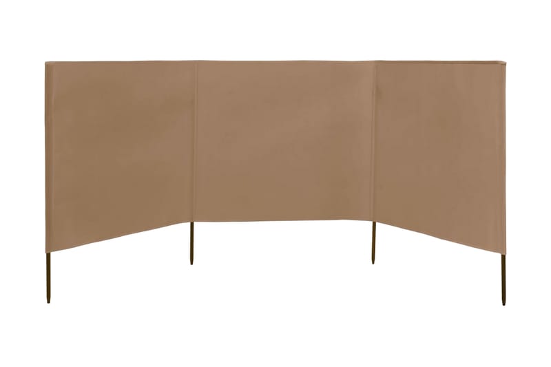 3-Panels Læsejl Stof 400 X 120 Cm Gråbrun - Brun - Havemøbler - Solafskærmning - Afskærmning & vindsejl