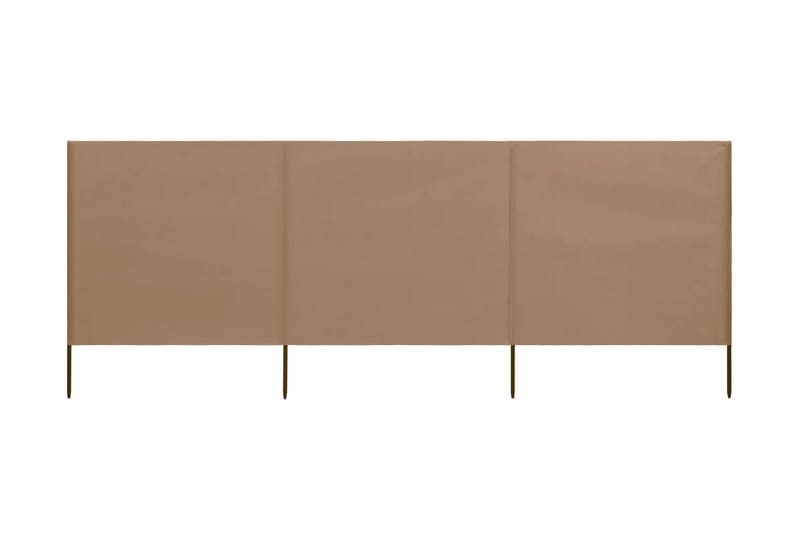 3-Panels Læsejl Stof 400 X 120 Cm Gråbrun - Brun - Havemøbler - Solafskærmning - Afskærmning & vindsejl