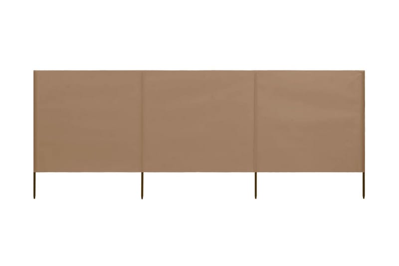 3-Panels Læsejl Stof 400 X 120 Cm Gråbrun - Brun - Sikkerhed & læhegn altan - Afskærmning & vindsejl - Skærm
