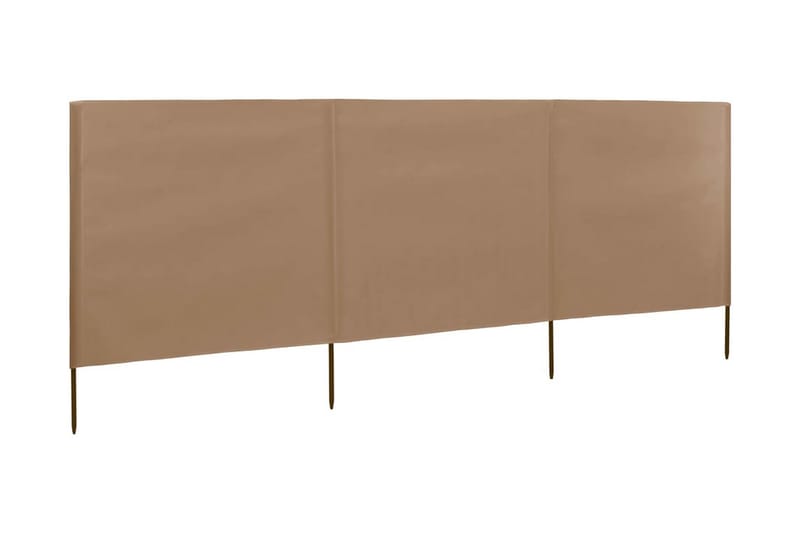 3-Panels Læsejl Stof 400 X 120 Cm Gråbrun - Brun - Havemøbler - Solafskærmning - Afskærmning & vindsejl