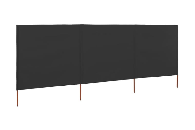3-Panels Læsejl 400x80 cm Stof Antracitgrå - Grå - Havemøbler - Solafskærmning - Afskærmning & vindsejl