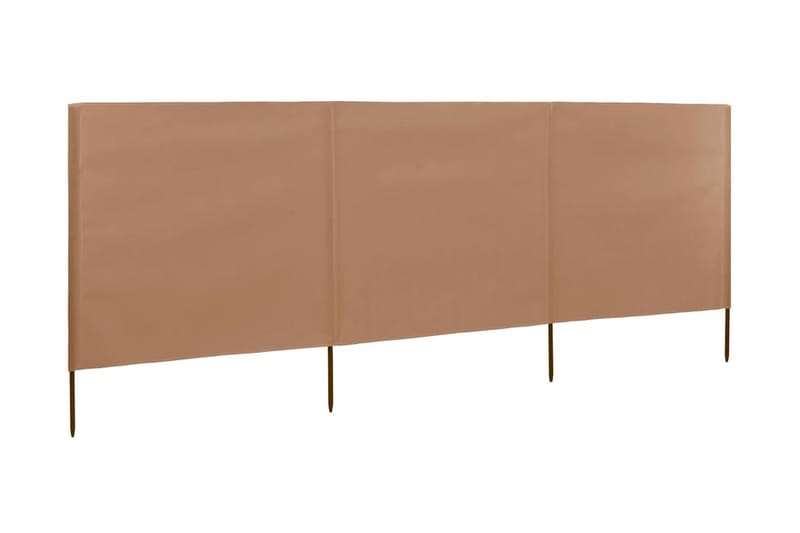 3-Panels Læsejl 400x80 cm Stof Gråbrun - Brun - Sikkerhed & læhegn altan - Afskærmning & vindsejl - Skærm