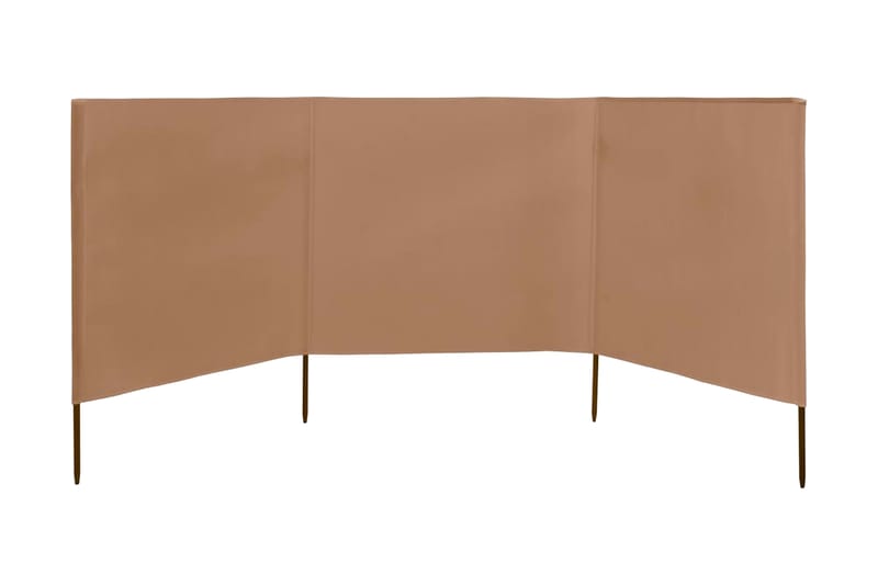 3-Panels Læsejl 400x160 cm Stof Gråbrun - Brun - Havemøbler - Solafskærmning - Afskærmning & vindsejl