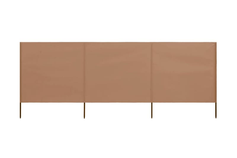 3-Panels Læsejl 400x160 cm Stof Gråbrun - Brun - Skærm - Sikkerhed & læhegn altan - Afskærmning & vindsejl