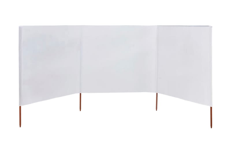 3-Panels Læsejl 400x80 cm Stof Sandhvid - Hvid - Sikkerhed & læhegn altan - Afskærmning & vindsejl - Skærm