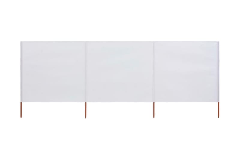 3-Panels Læsejl 400x80 cm Stof Sandhvid - Hvid - Skærm - Sikkerhed & læhegn altan - Afskærmning & vindsejl