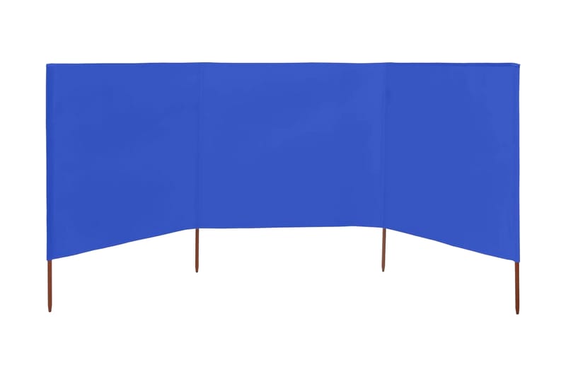 3-Panels Læsejl 400x160 cm Stof Azurblå - Blå - Skærm - Sikkerhed & læhegn altan - Afskærmning & vindsejl