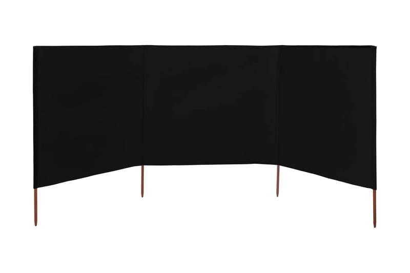 3-Panels Læsejl 400x160 cm Stof Sort - Sort - Havemøbler - Solafskærmning - Afskærmning & vindsejl