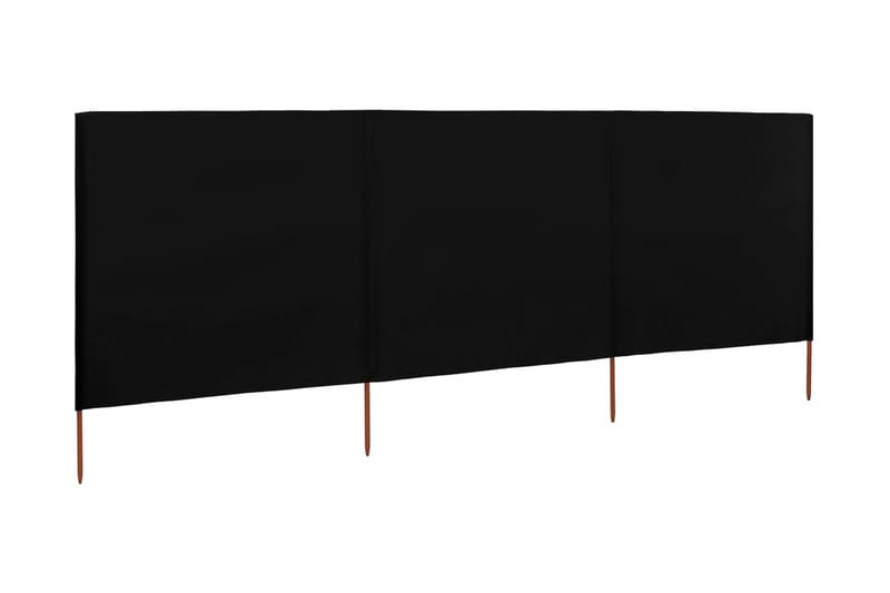 3-Panels Læsejl 400x160 cm Stof Sort - Sort - Sikkerhed & læhegn altan - Afskærmning & vindsejl - Skærm