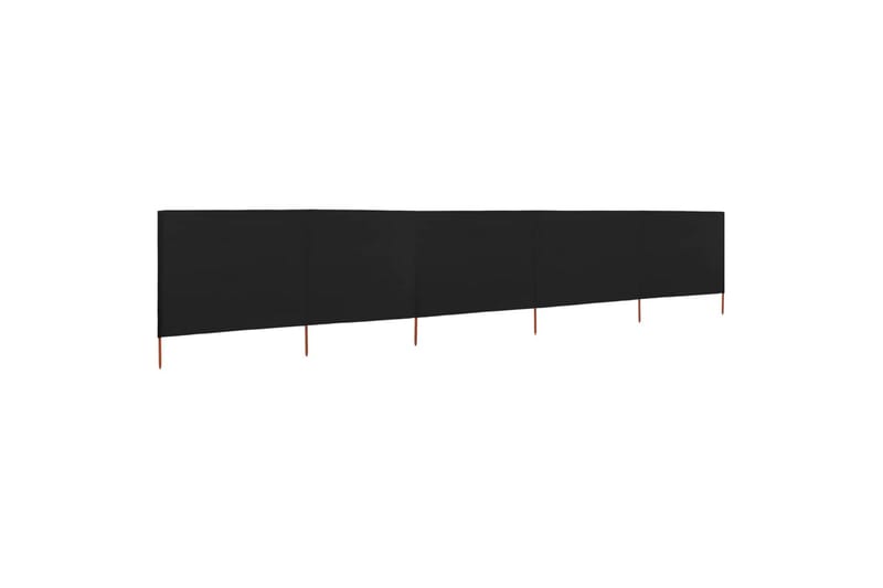 5-Panels Læsejl 600x120 cm Stof Sort - Sort - Havemøbler - Solafskærmning - Afskærmning & vindsejl
