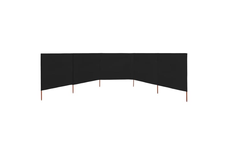 5-Panels Læsejl 600x120 cm Stof Sort - Sort - Havemøbler - Solafskærmning - Afskærmning & vindsejl