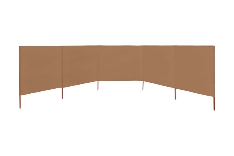 5-Panels Læsejl 600x160 cm Stof Gråbrun - Brun - Sikkerhed & læhegn altan - Afskærmning & vindsejl - Skærm