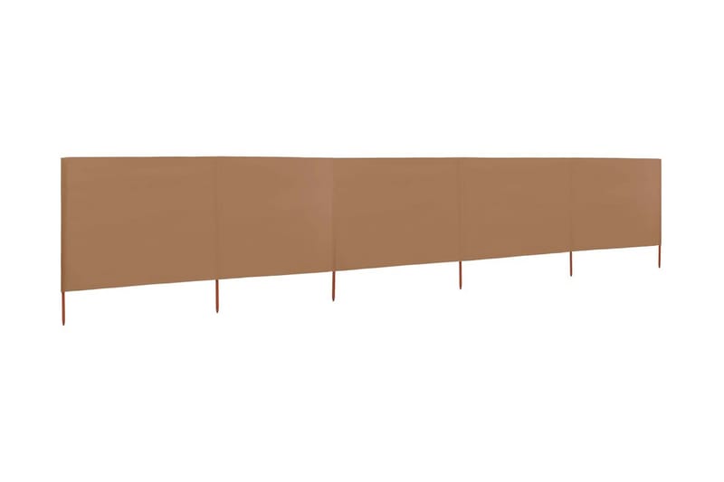 5-Panels Læsejl 600x120 cm Stof Gråbrun - Brun - Sikkerhed & læhegn altan - Afskærmning & vindsejl - Skærm