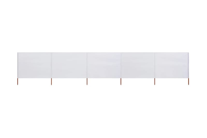 5-Panels Læsejl 600x80 cm Stof Sandhvid - Hvid - Havemøbler - Solafskærmning - Afskærmning & vindsejl