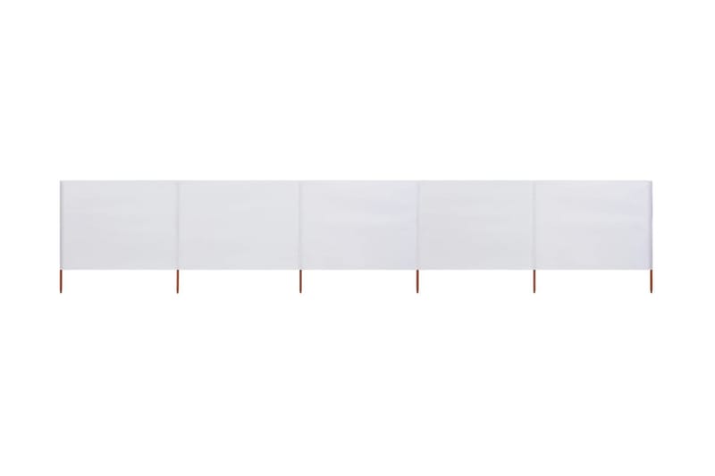 5-Panels Læsejl 600x80 cm Stof Sandhvid - Hvid - Sikkerhed & læhegn altan - Afskærmning & vindsejl - Skærm