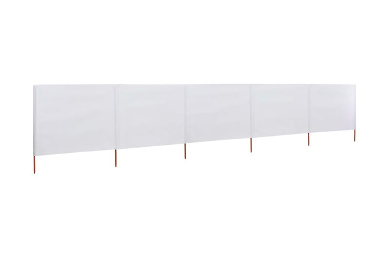 5-Panels Læsejl 600x80 cm Stof Sandhvid - Hvid - Havemøbler - Solafskærmning - Afskærmning & vindsejl