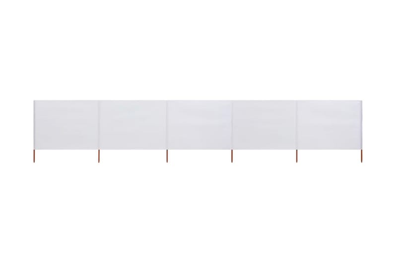 5-Panels Læsejl 600x120 cm Stof Sandhvid - Hvid - Sikkerhed & læhegn altan - Afskærmning & vindsejl - Skærm
