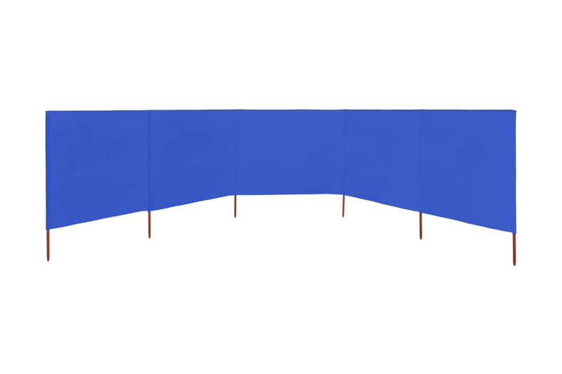 5-Panels Læsejl 600x80 cm Stof Azurblå - Blå - Skærm - Sikkerhed & læhegn altan - Afskærmning & vindsejl