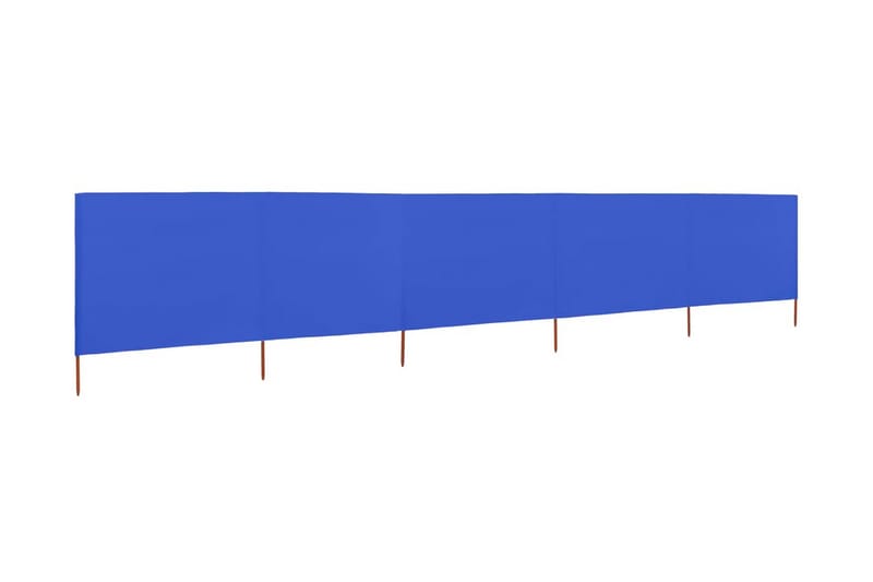 5-Panels Læsejl 600x80 cm Stof Azurblå - Blå - Sikkerhed & læhegn altan - Afskærmning & vindsejl - Skærm