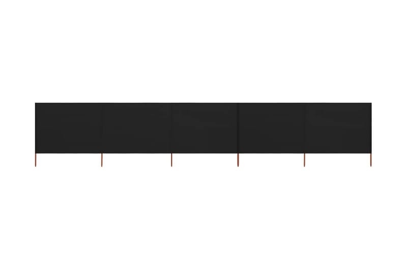 5-Panels Læsejl 600x160 cm Stof Sort - Sort - Havemøbler - Solafskærmning - Afskærmning & vindsejl