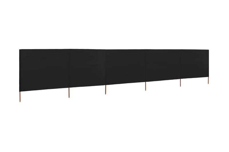 5-Panels Læsejl 600x160 cm Stof Sort - Sort - Havemøbler - Solafskærmning - Afskærmning & vindsejl