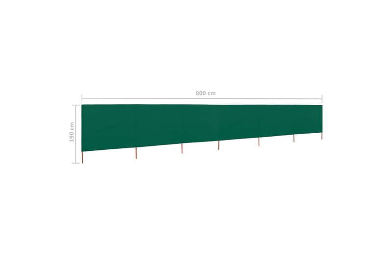 6-Panels Læsejl 800x160 cm Stof Grøn - Grøn - Havemøbler - Solafskærmning - Afskærmning & vindsejl