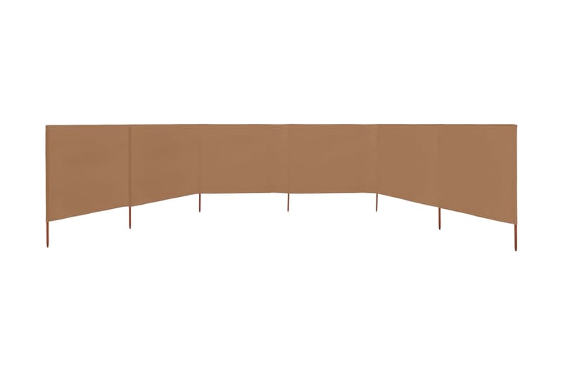 6-Panels Læsejl 800x160 cm Stof Gråbrun - Brun - Sikkerhed & læhegn altan - Afskærmning & vindsejl - Skærm