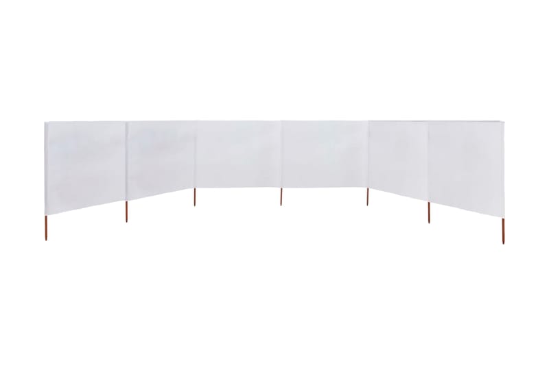 6-Panels Læsejl 800x160 cm Stof Sandhvid - Hvid - Sikkerhed & læhegn altan - Afskærmning & vindsejl - Skærm