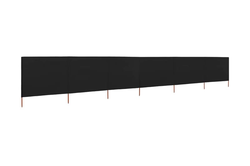 6-Panels Læsejl 800x80 cm Stof Sort - Sort - Sikkerhed & læhegn altan - Afskærmning & vindsejl - Skærm