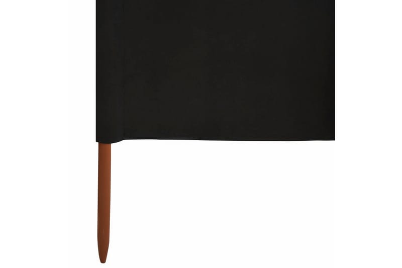 6-Panels Læsejl 800x80 cm Stof Sort - Sort - Sikkerhed & læhegn altan - Afskærmning & vindsejl - Skærm