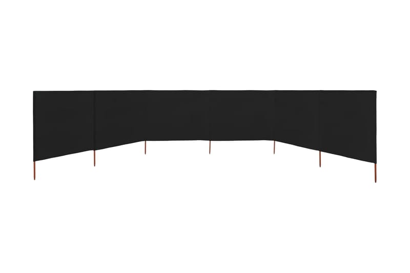 6-Panels Læsejl 800x120 cm Stof Sort - Sort - Havemøbler - Solafskærmning - Afskærmning & vindsejl