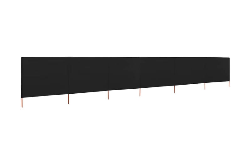 6-Panels Læsejl 800x120 cm Stof Sort - Sort - Havemøbler - Solafskærmning - Afskærmning & vindsejl