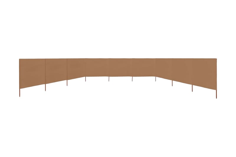 9-Panels Læsejl 1200x160 cm Stof Gråbrun - Brun - Skærm - Sikkerhed & læhegn altan - Afskærmning & vindsejl