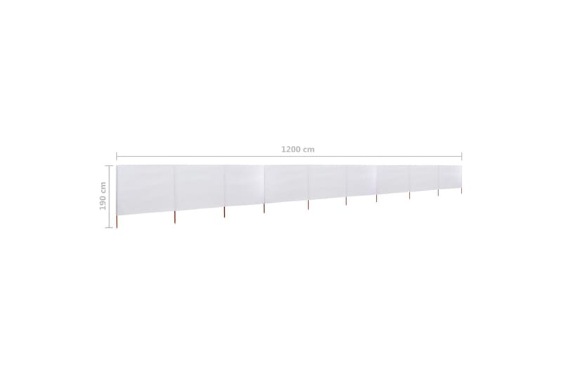 9-Panels Læsejl 1200x160 cm Stof Sandhvid - Hvid - Havemøbler - Solafskærmning - Afskærmning & vindsejl