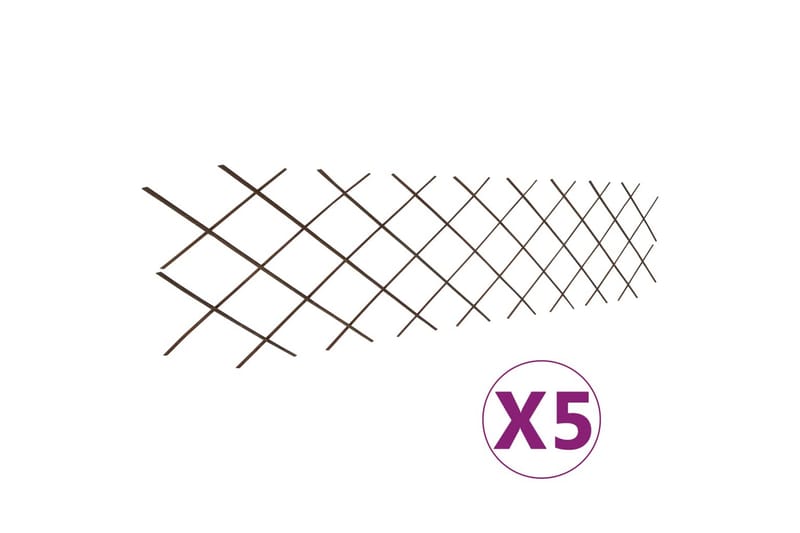 pilehegn med espalier 5 stk. 180 x 60 cm - Brun - Havemøbler - Solafskærmning - Afskærmning & vindsejl - Espailer