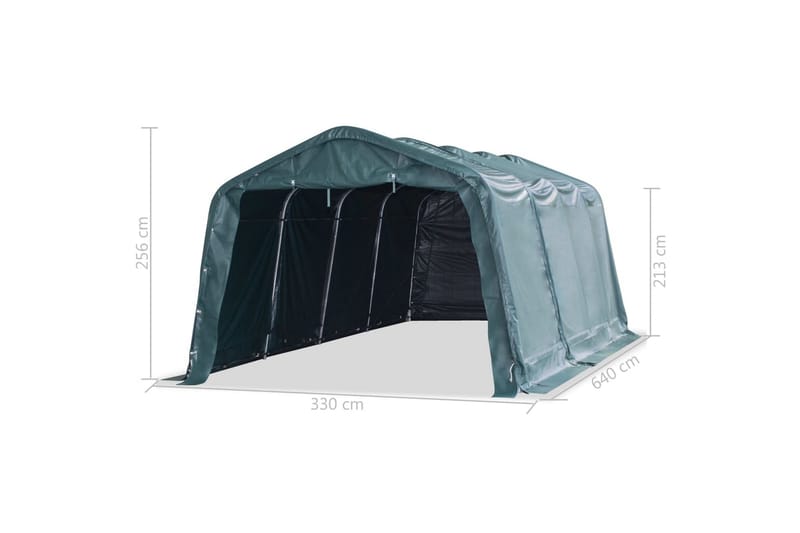 Flytteligt Læskur Til Husdyr Pvc 550 G/M² 3,3x6,4 M grøn - Havemøbler - Solafskærmning - Afsk�ærmning & vindsejl