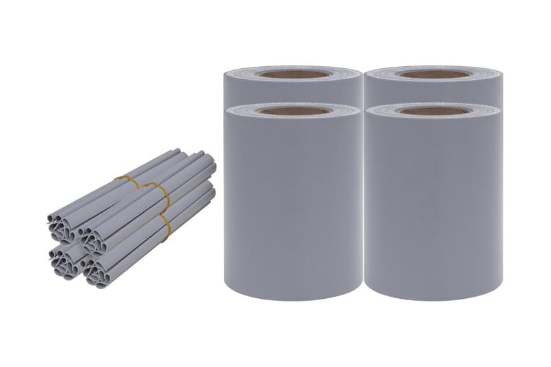 Haveskærm 35x0,19 m 4 Stk. Pvc Mat Lysegrå - Grå - Havemøbler - Solafskærmning - Afskærmning & vindsejl