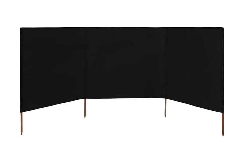 3-Panels Læsejl 400x120 cm Stof Sort - Sort - Havemøbler - Solafskærmning - Afskærmning & vindsejl - Skærm
