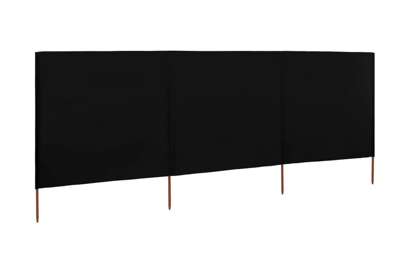 3-Panels Læsejl 400x120 cm Stof Sort - Sort - Havemøbler - Solafskærmning - Afskærmning & vindsejl - Skærm