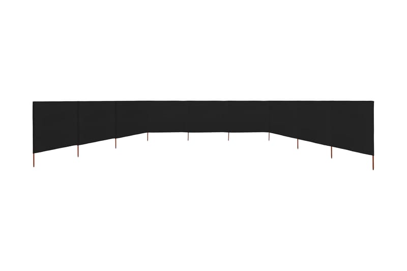9-Panels Læsejl 1200x120 cm Stof Sort - Sort - Havemøbler - Solafskærmning - Afskærmning & vindsejl - Skærm