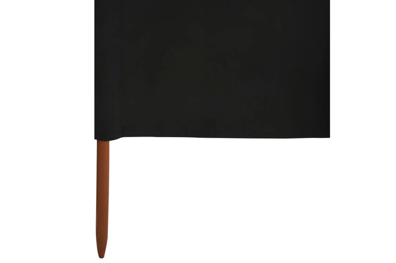 9-Panels Læsejl 1200x120 cm Stof Sort - Sort - Sikkerhed & læhegn altan - Afskærmning & vindsejl - Skærm