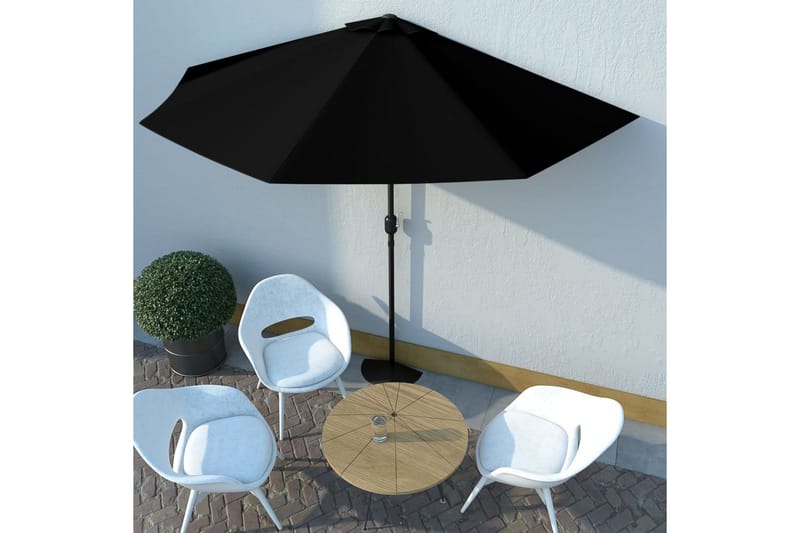 Altanparasol med aluminiumsstang 300x150x253 cm halv sort - Sort - Havemøbler - Solafskærmning - Parasoller