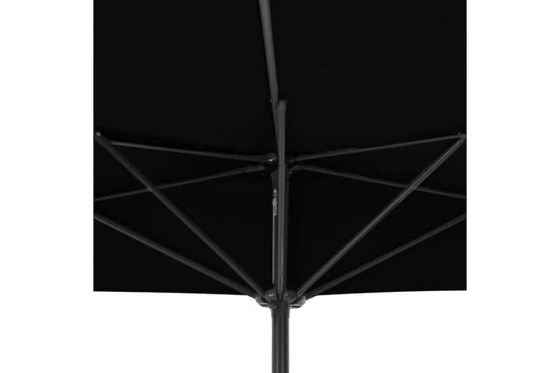 Altanparasol med aluminiumsstang 300x150x253 cm halv sort - Sort - Havemøbler - Solafskærmning - Parasoller