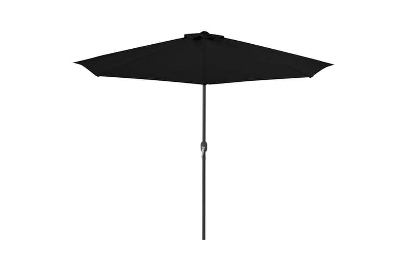 Altanparasol med aluminiumsstang 300x150x253 cm halv sort - Sort - Parasoller