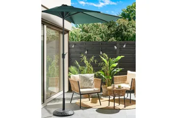 Carleton Parasol 100x100 cm - Grøn/Sort - Havemøbler - Solafskærmning - Parasoller - Balkonparasol