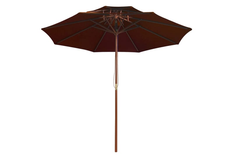 dobbelt parasol med træstang 270 cm terrakotta - Brun - Havemøbler - Solafskærmning - Parasoller