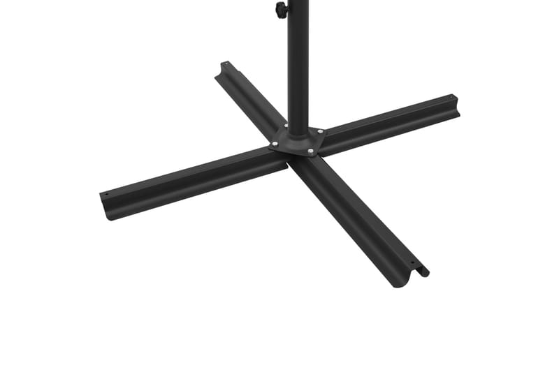 dobbelt parasol med stålstang 600x300 cm sort - Sort - Havemøbler - Solafskærmning - Parasoller